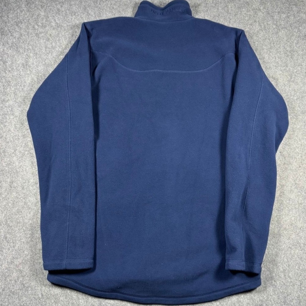 Helly Hansen Mens Full Zip Fleece Jacket Navy Blue Mock Neck Large HH Logo - Picture 2 of 7